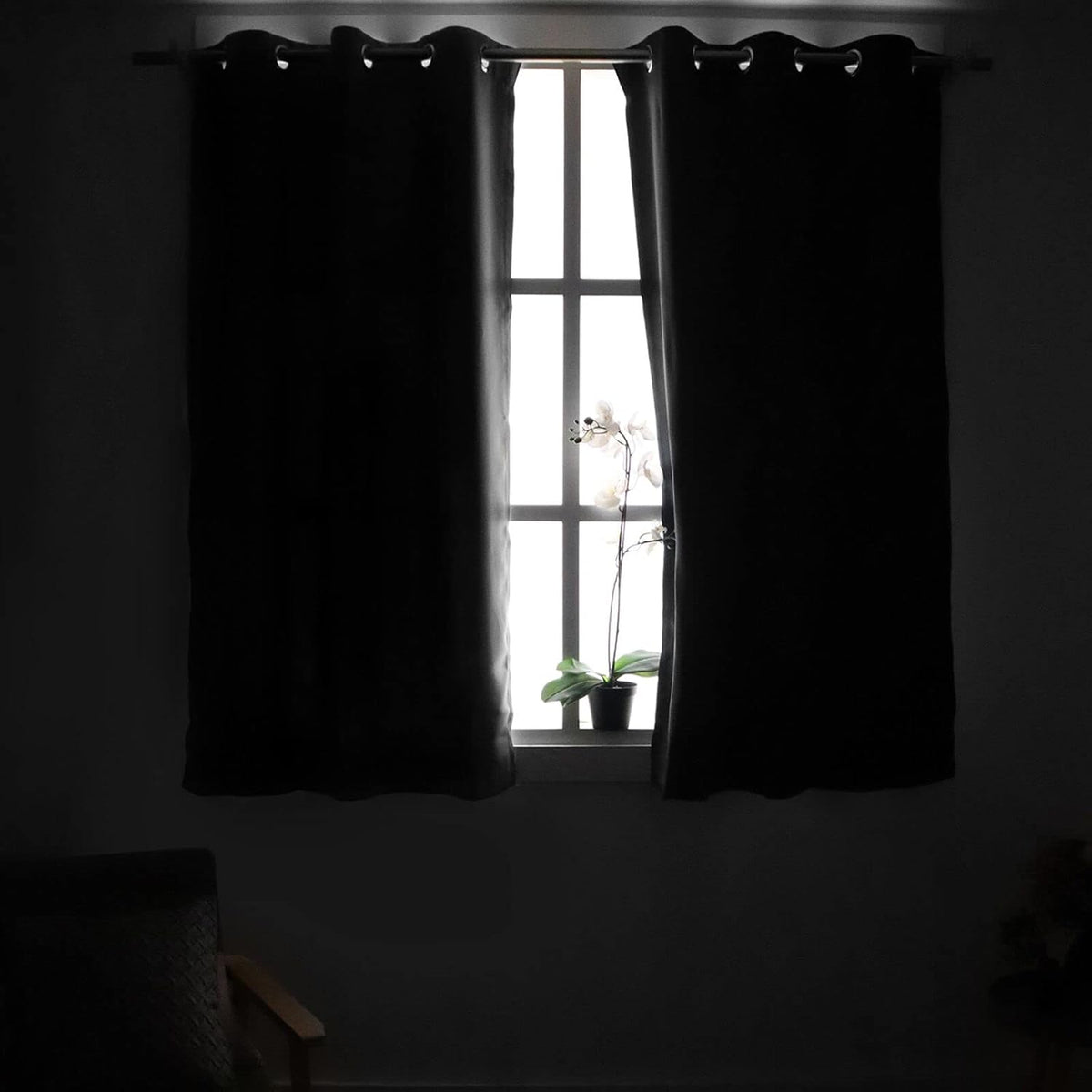 YoungsTex black thermal insulated curtains panel detail