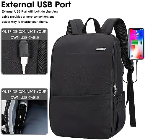 MAXTOP water resistant commuter bag demonstrating deep main compartment storage capacity