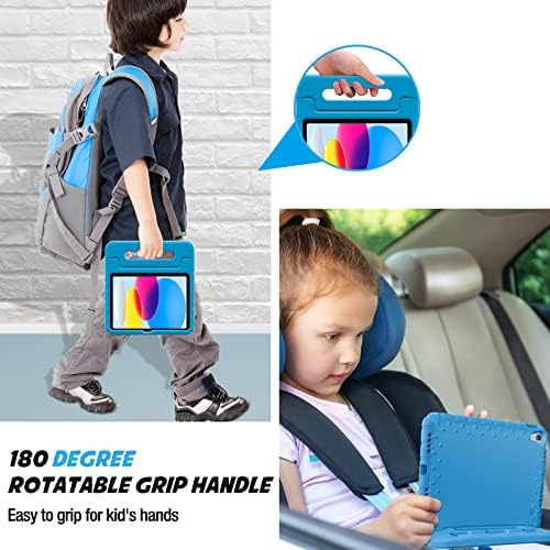 Heavy duty shockproof kid cover adjusted to a low typing angle position on a flat surface