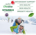 Gluten free vegan vitamin E 400 IU chewable supplements for healthy skin.