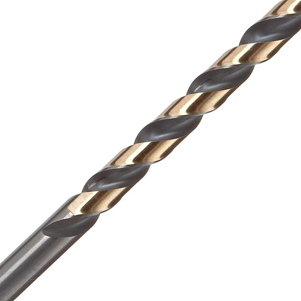 OXTUL black and gold coated drill bits close-up showing spiral flutes