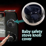 Heat resistant ABS stove knob lock opened by an adult hand