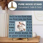 THYGIFTREE rustic square keepsake frame styled beautifully on a modern bedroom nightstand.