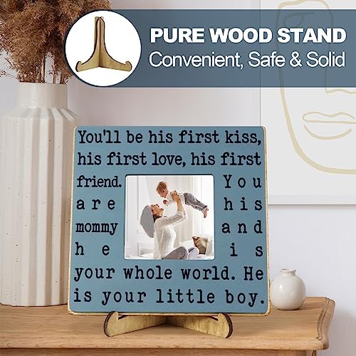 THYGIFTREE rustic square keepsake frame styled beautifully on a modern bedroom nightstand.