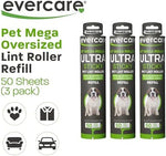 Three pack of 10 inch wide mega lint roller refill rolls side by side