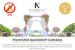 AK TRADING CO. premium red backdrop curtains displaying the professional serged edges and neat stitching finish