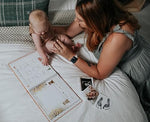 Back cover and packaging details of the authentic USA imported Lucy Darling luxury baby record book.