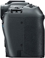 Canon EOS R8 full frame camera body angled view demonstrating its ultra-compact and portable structural profile