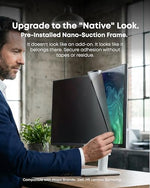 Side angle demonstration of the 60 degree privacy blackout effect on a curved desktop monitor.