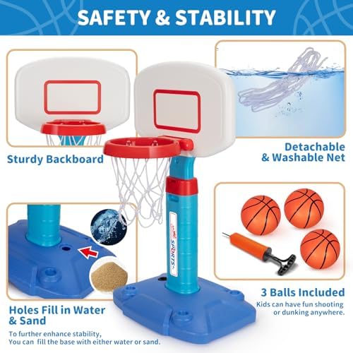Gmaophy toddler basketball hoop setup for outdoor backyard activity