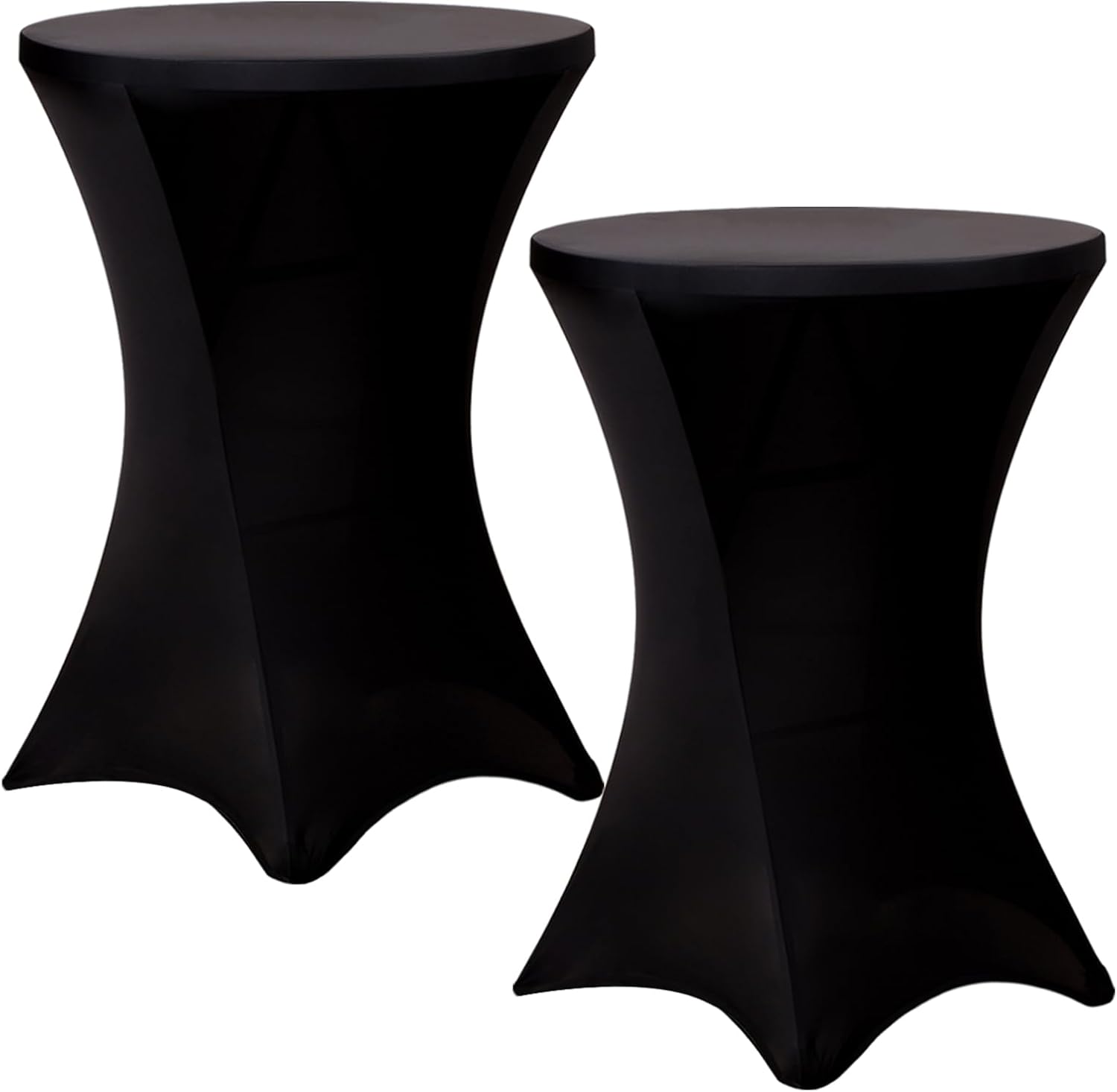 Fixwal black spandex cocktail tablecloth 2 pack front view
