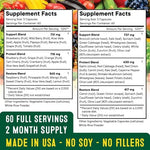 Superfood MD whole fruit and vegetable capsules pack of two nutritional facts label