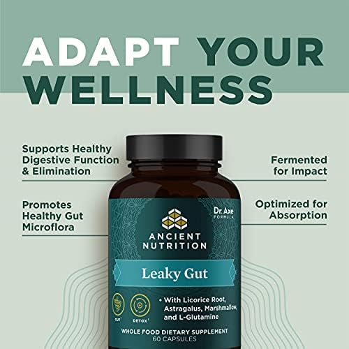 Close up of Ancient Nutrition Leaky Gut 60 count bottle