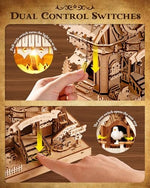 ROKR 3D wooden puzzle crescent moon pendulum detail