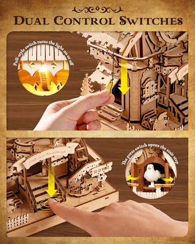 ROKR 3D wooden puzzle crescent moon pendulum detail