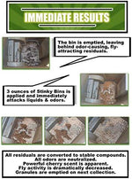 Stinky Bins cherry scented granules packaging