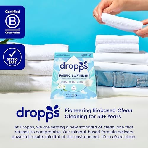 Authentic USA imported Dropps fabric softener pods in sustainable paper box packaging.