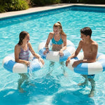 Top view of Yuokwer striped pool ring for adults