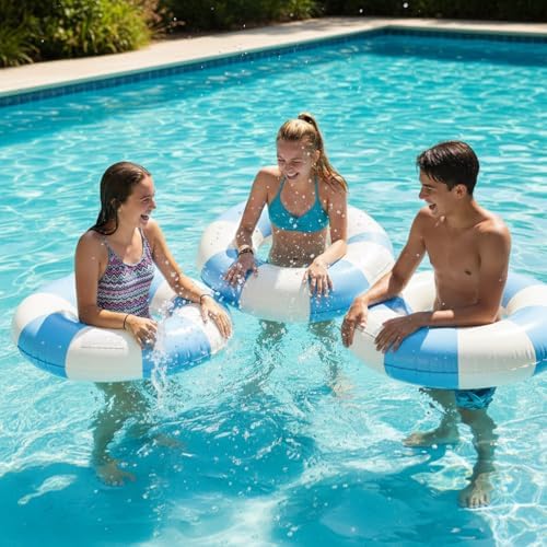 Top view of Yuokwer striped pool ring for adults