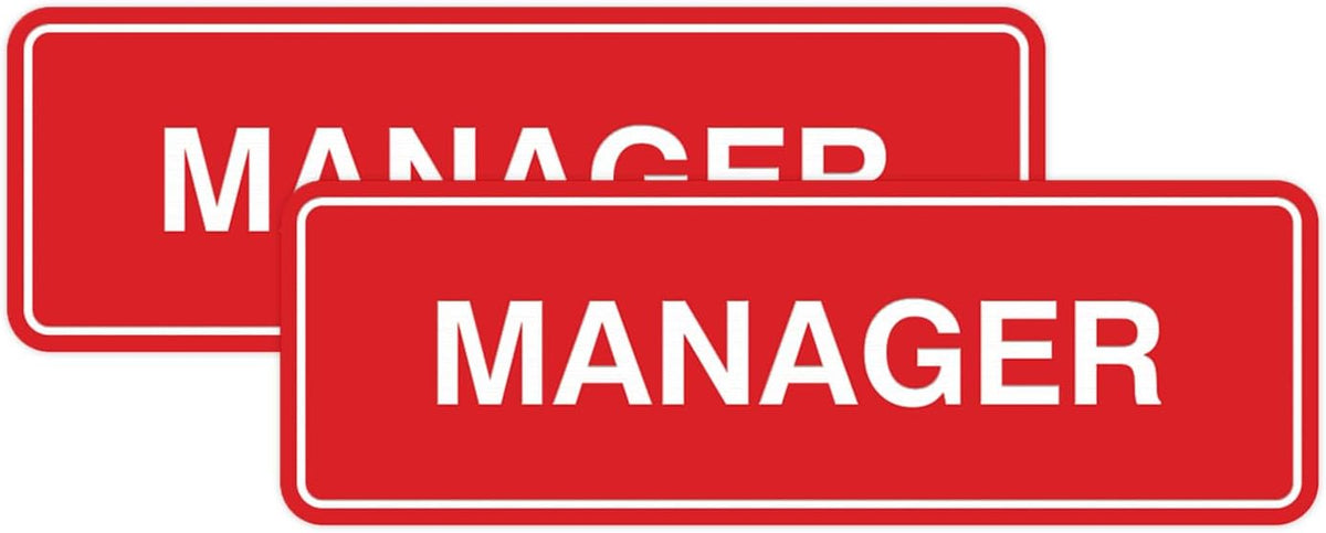 Standard Manager Door/Wall Sign - Red/Gold - Large - Image 11
