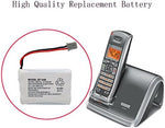Product packaging showing the full set of four replacement batteries for multi handset landline setups.