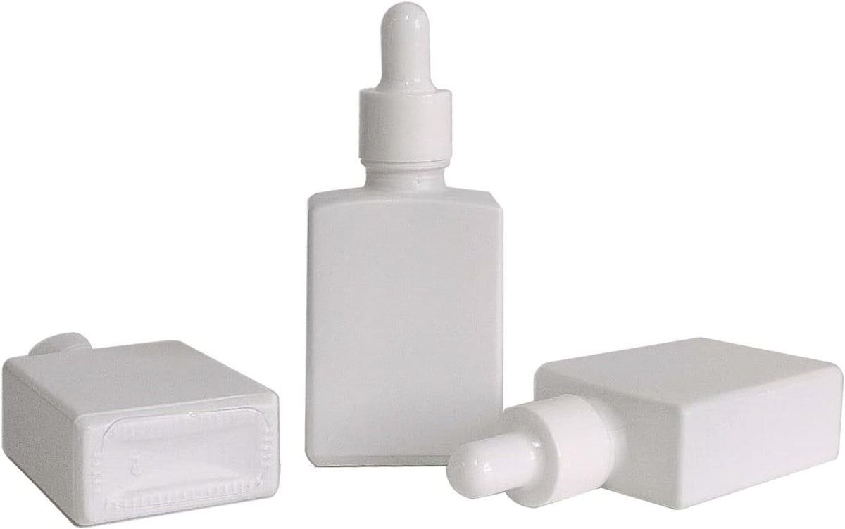 Begiket matte white essential oil bottle with graduated glass pipette