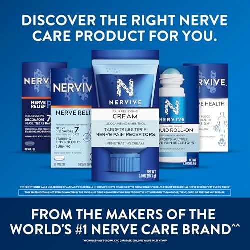 Nervive occasional nerve discomfort supplement showing seven day relief claim
