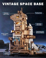 Close up of motorized mechanical gears on ROKR space shuttle kit