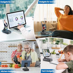 Jteman portable phone stand with tablet mounted
