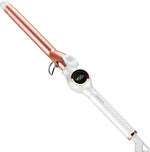 WEEYUM 3/8 inch curling iron angled view highlighting safety handle design