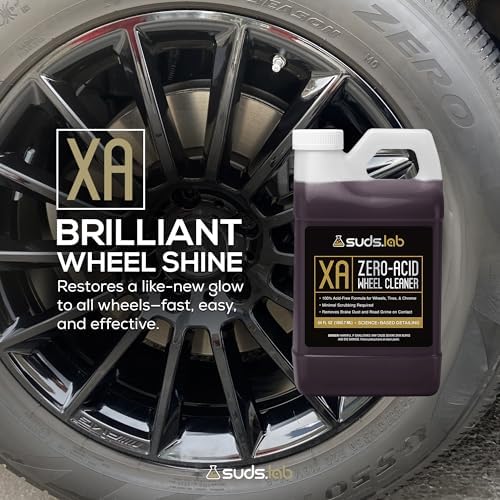 Group shot of Suds Lab car care products including wheel cleaner