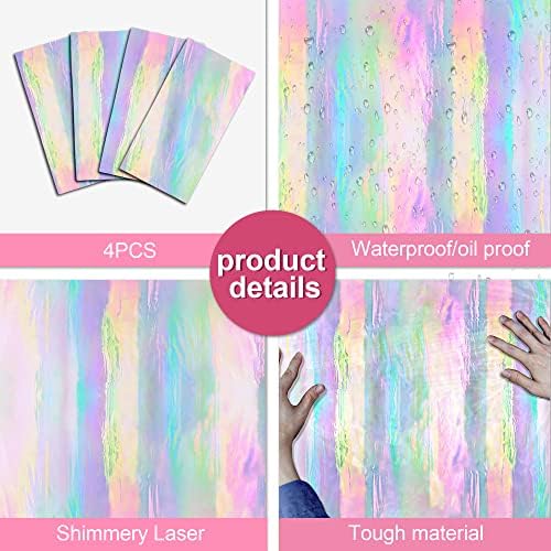 Side angle view of Ohome iridescent disposable table cloths