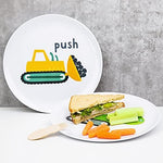 Set of 4 BPA-free plastic construction plates for toddlers