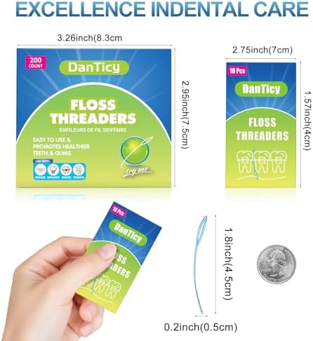 DanTicy floss threaders showing the stiff flexible tip detail