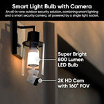 WYZE 2K high definition bulb camera displaying the standard E26 screw base installation method.