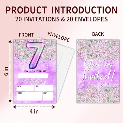 AKTFV fill in style birthday invites pack with matching white envelopes.