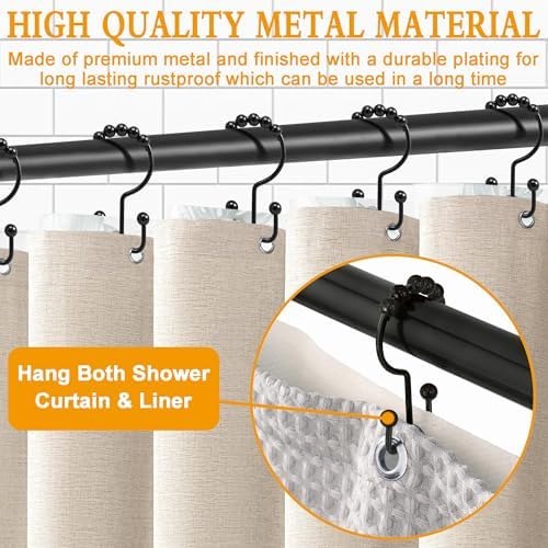 Cerpourt double glide shower hangers displaying dual sided design for curtain and liner