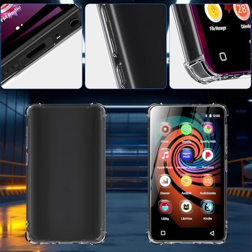 Rear view of crystal clear TPU shell on Innioasis MP3 player