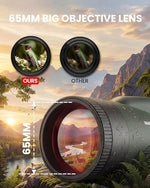 Side profile of the URBANCOAST 15x65 bird watching monocular showcasing the twist-up eyecup and focus wheel
