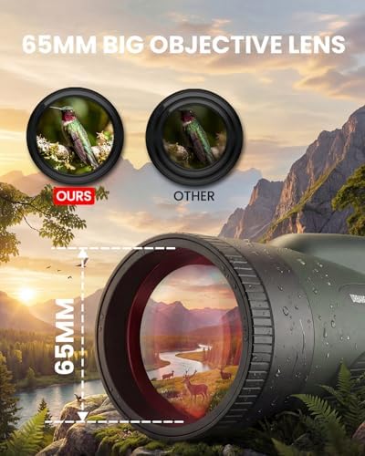 Side profile of the URBANCOAST 15x65 bird watching monocular showcasing the twist-up eyecup and focus wheel