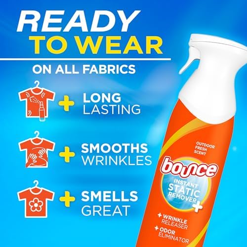 Bounce 3 in 1 fabric refresher and odor eliminator spray bottles