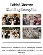RetroVox audio guest book phone displayed at a wedding reception