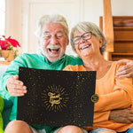 Black and gold graduation guest book sign design details