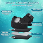 Black breathable fabric heel cushion inserts for Achilles tendonitis.