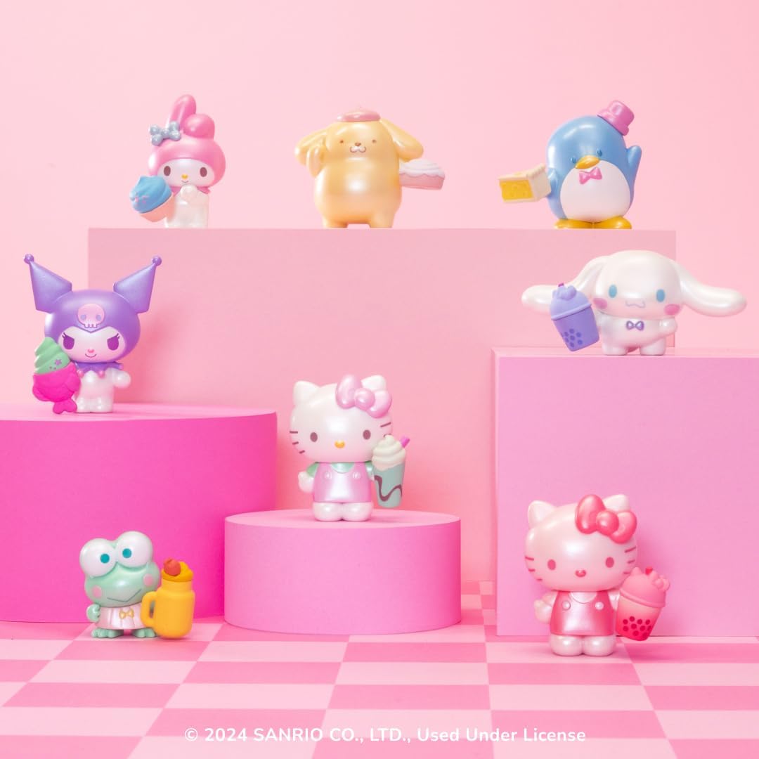Kuromi and Cinnamoroll Sanrio toy figures with pearlescent finish