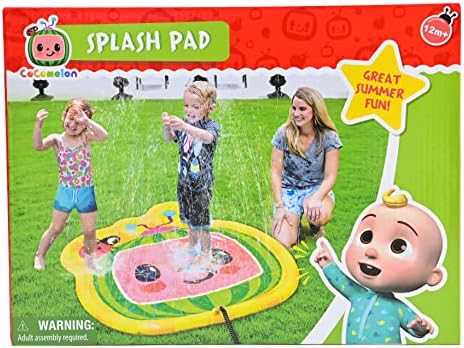 Authentic USA imported CoComelon kids water play mat packaging closeup