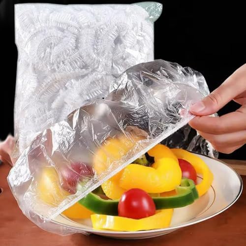 Generic disposable food covers 100 pack front view elastic storage lids
