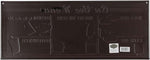 Retro metal wall sign closeup of breakfast and grill menu sections