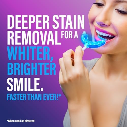 GuruNanda LED mouthpiece connected to a smartphone for teeth whitening
