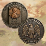 POYIPI nostalgic American history gift coin showcased inside a transparent display case